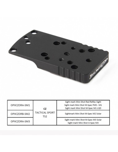Red dot dovetail base plate (type B-SM2) for Sightmark M2 for CZ Tactical Sport - TONI SYSTEM