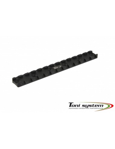 Rail Corto Picatinny 6 agujeros - longitud 135 mm, distancia entre ejes 25 mm (para tubos de patillas ADC) - TONI SYSTEM